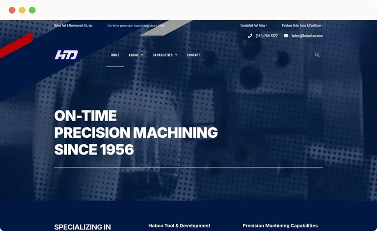 Habco Tool & Development website preview